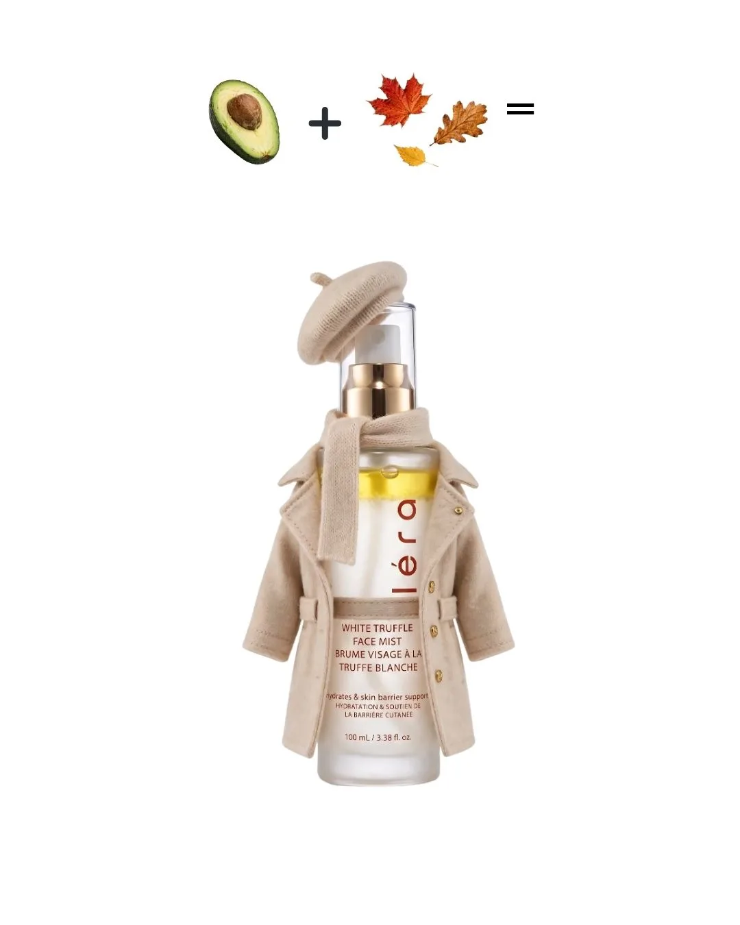 White Truffle Mist dressed for fall in a beret and camel trench coat